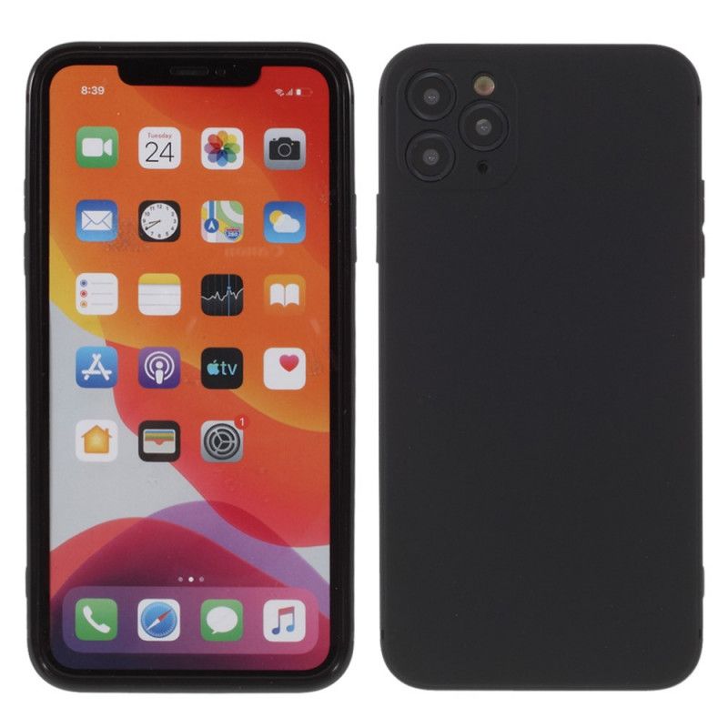 Deksel iPhone 11 Pro Max Svart Fleksibel Mattsilikon