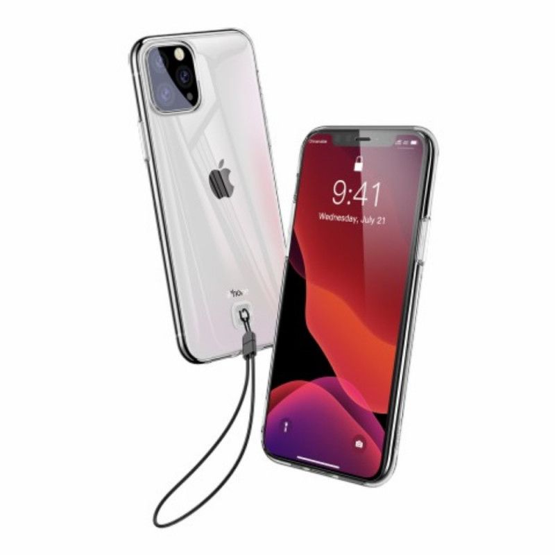 Deksel iPhone 11 Pro Max Svart Gjennomsiktig Baseus Med Stropp