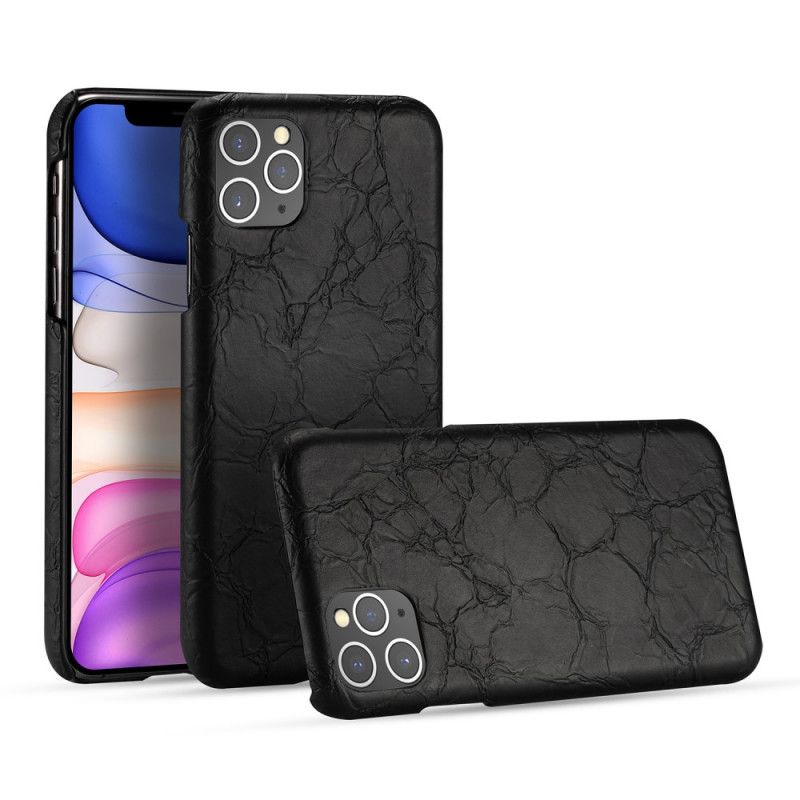 Deksel iPhone 11 Pro Max Svart Krokodillehudstruktur