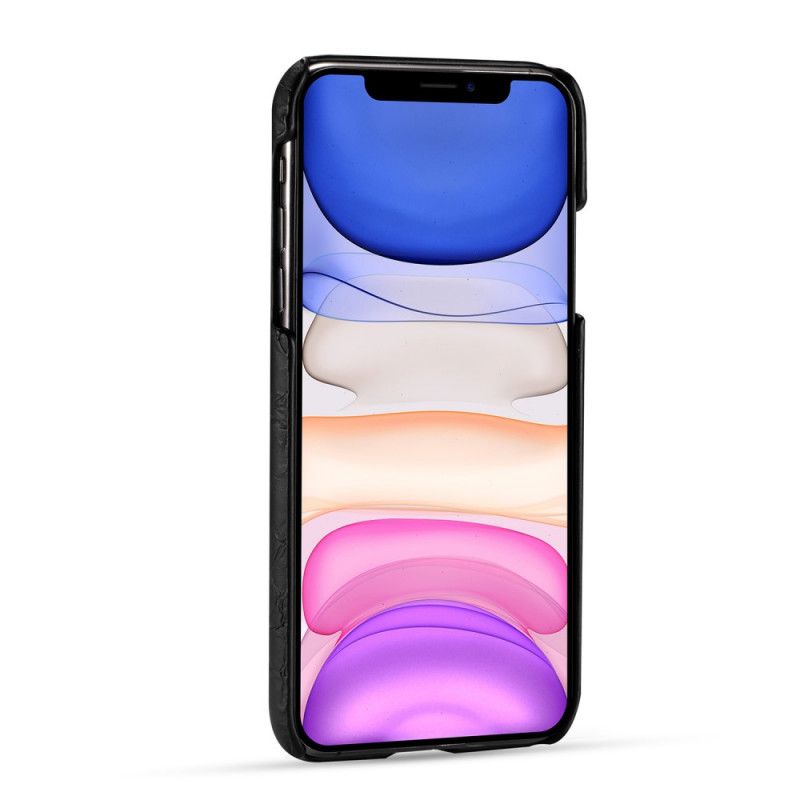 Deksel iPhone 11 Pro Max Svart Krokodillehudstruktur