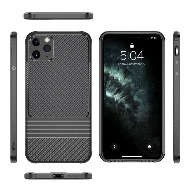 Deksel iPhone 11 Pro Max Svart Leeu Karbonfiber