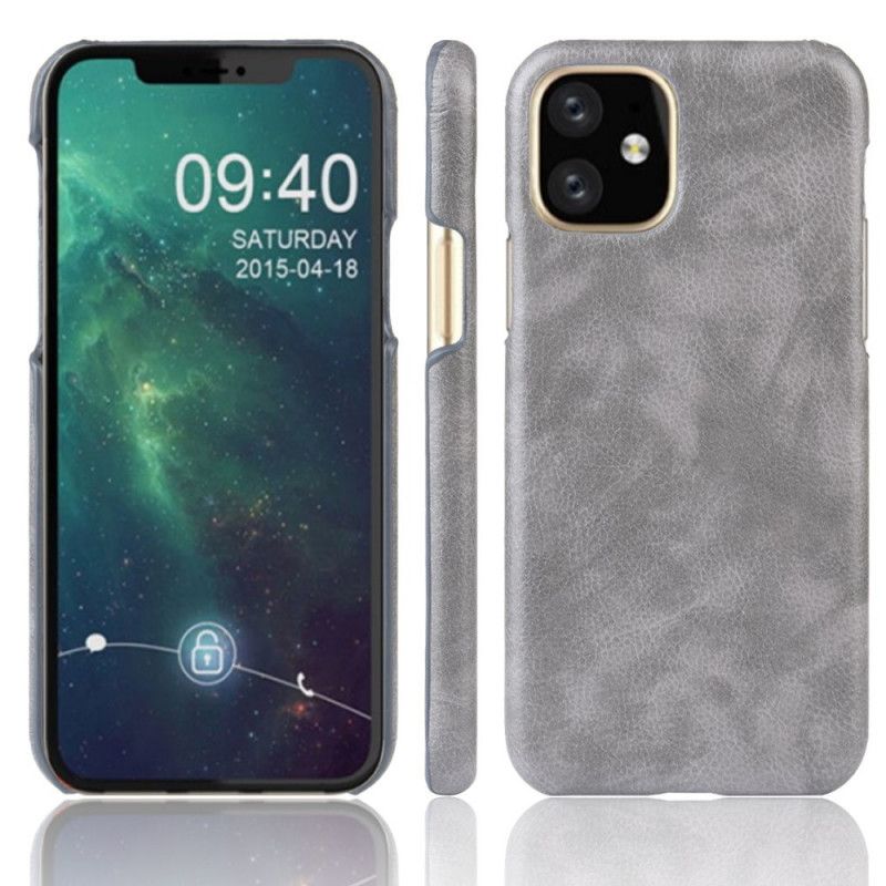 Deksel iPhone 11 Pro Max Svart Litchi-Skinneffekt Anti-fall