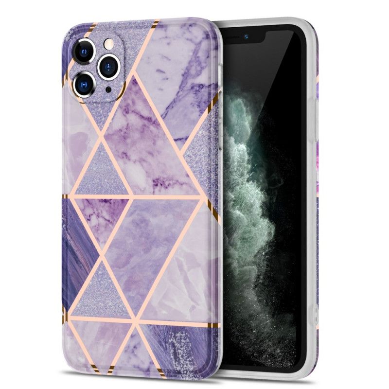 Deksel iPhone 11 Pro Max Svart Mobildeksel Marmor Prangende Geometri