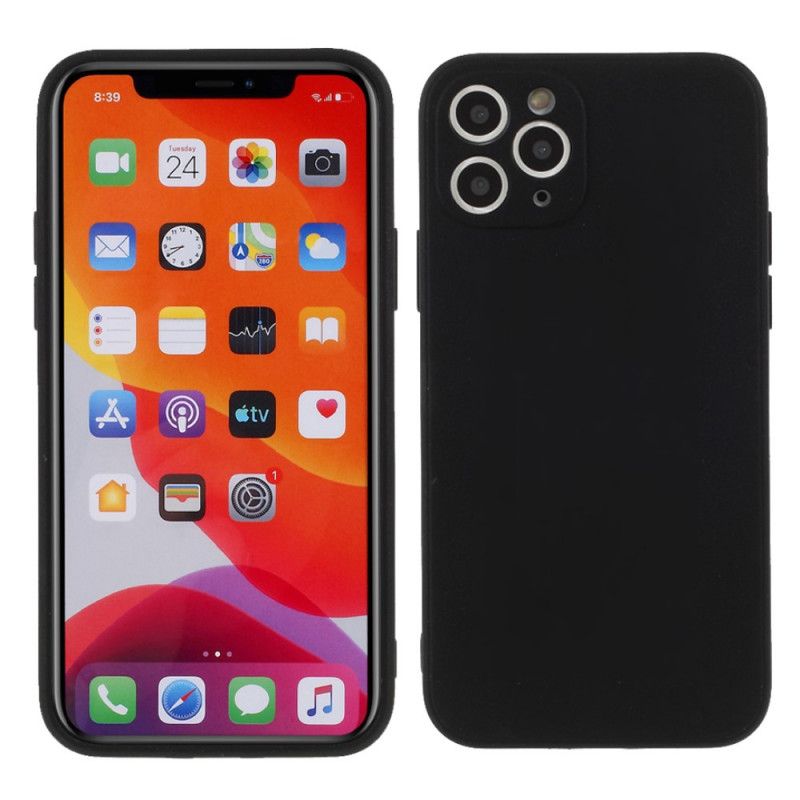 Deksel iPhone 11 Pro Max Svart Stiv Mattsilikon