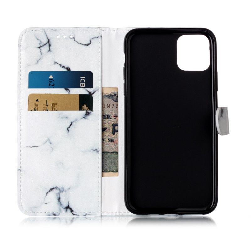 Folio Deksel for iPhone 11 Pro Max Svart Marmor