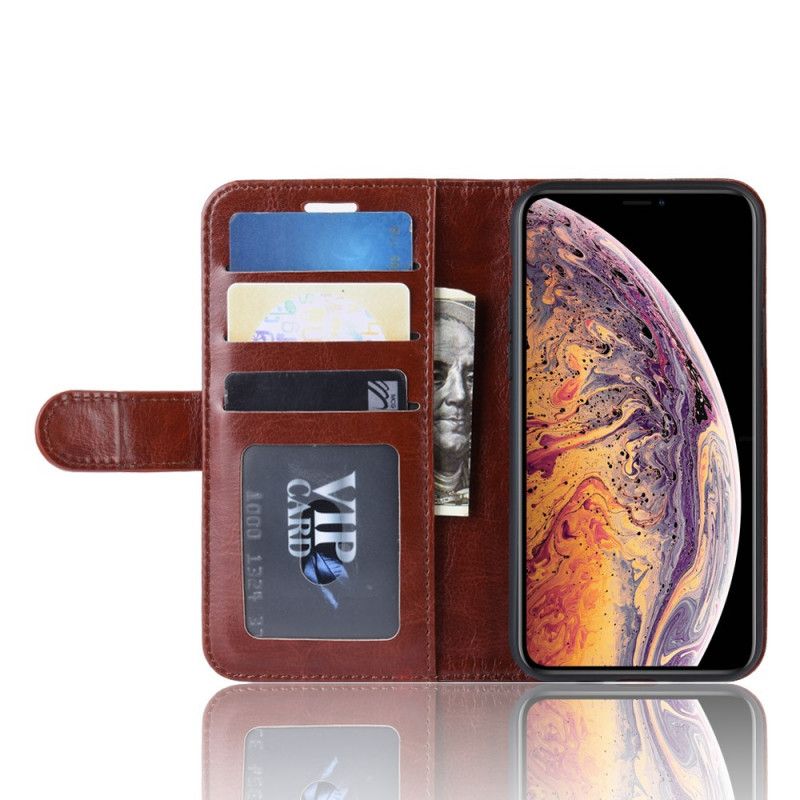 Folio Deksel iPhone 11 Pro Max Svart Designer Skinnstil Beskyttelse