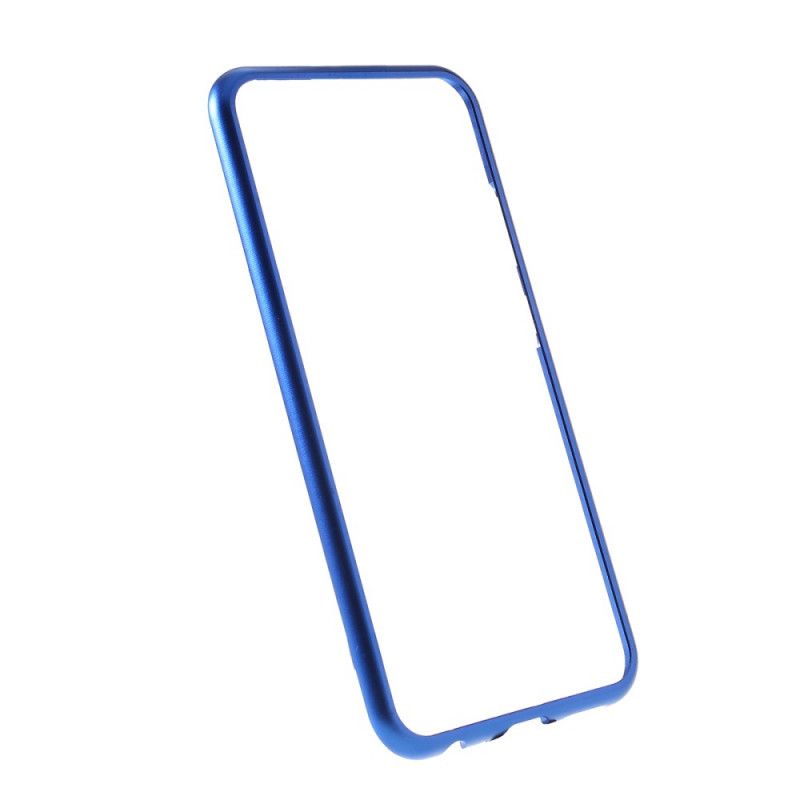 Deksel for Xiaomi Redmi Note 8 Svart Metallkanter I Herdet Glass