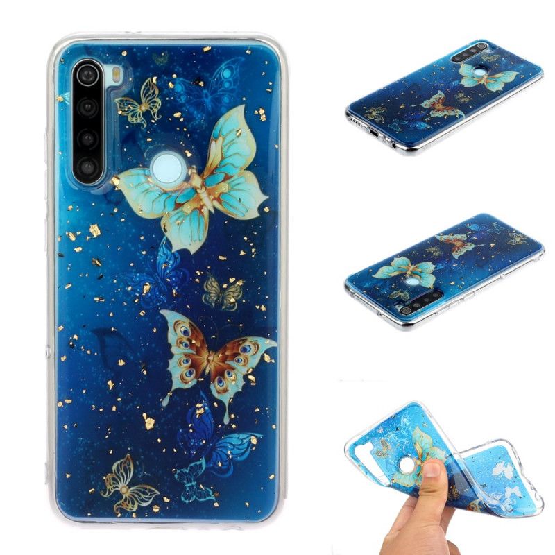 Deksel Xiaomi Redmi Note 8 Sommerfugler Og Glitter