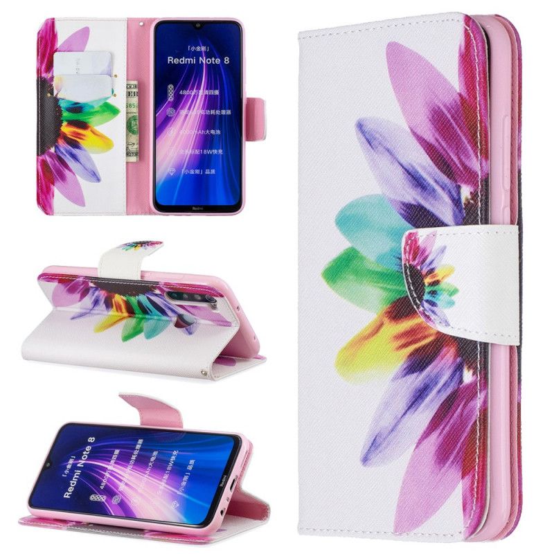 Folio Deksel for Xiaomi Redmi Note 8 Akvarellblomst