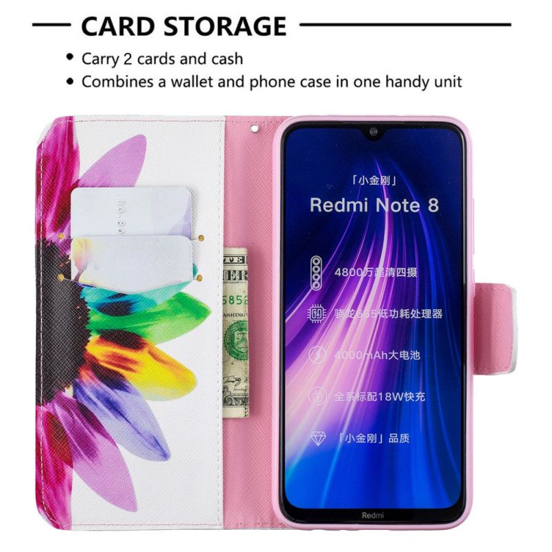 Folio Deksel for Xiaomi Redmi Note 8 Akvarellblomst