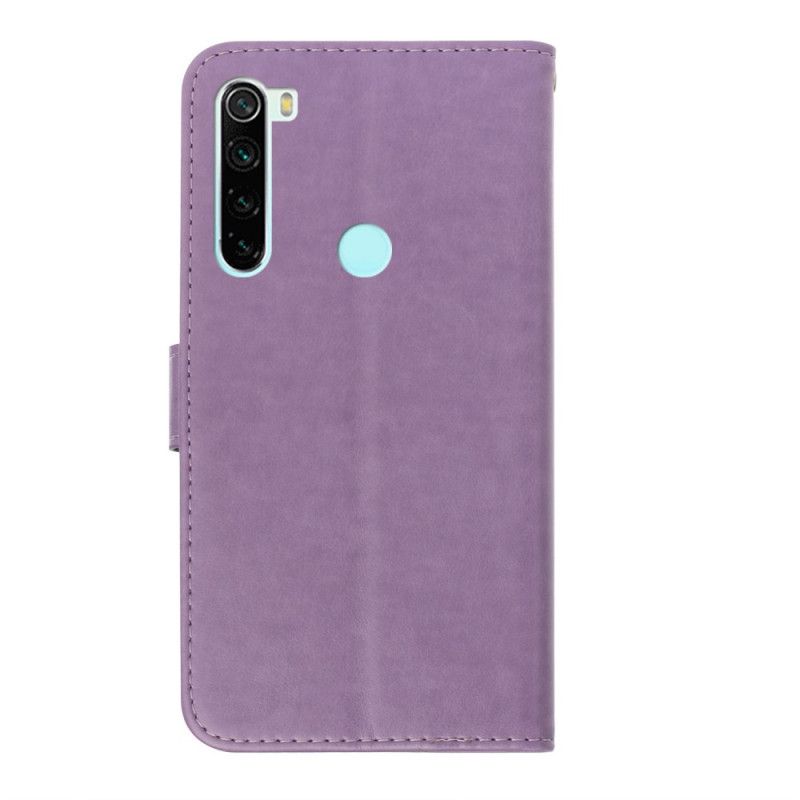 Folio Deksel for Xiaomi Redmi Note 8 Rød Sommerfugl Sjarm