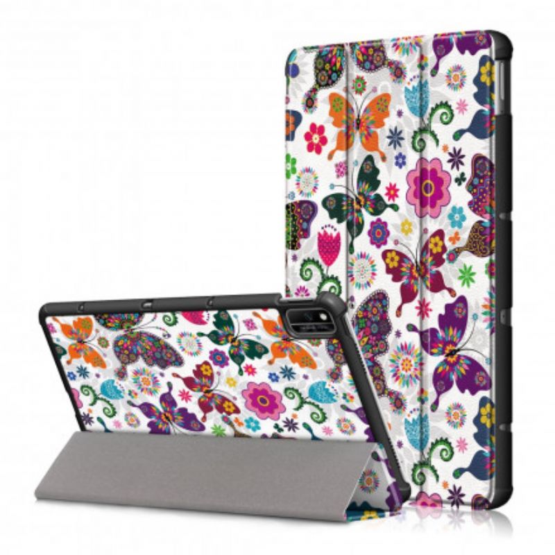 Forsterket Smart Etui Huawei Matepad New Retro Sommerfugler Og Blomster