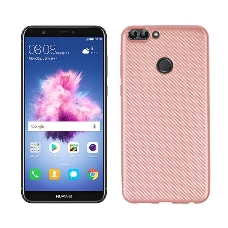 Deksel Huawei P Smart Golden Fleksibel Karbonfiber