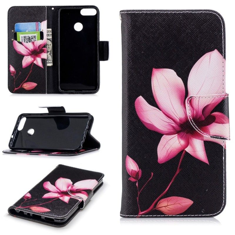 Folio Deksel Huawei P Smart Rosa Blomst Anti-fall