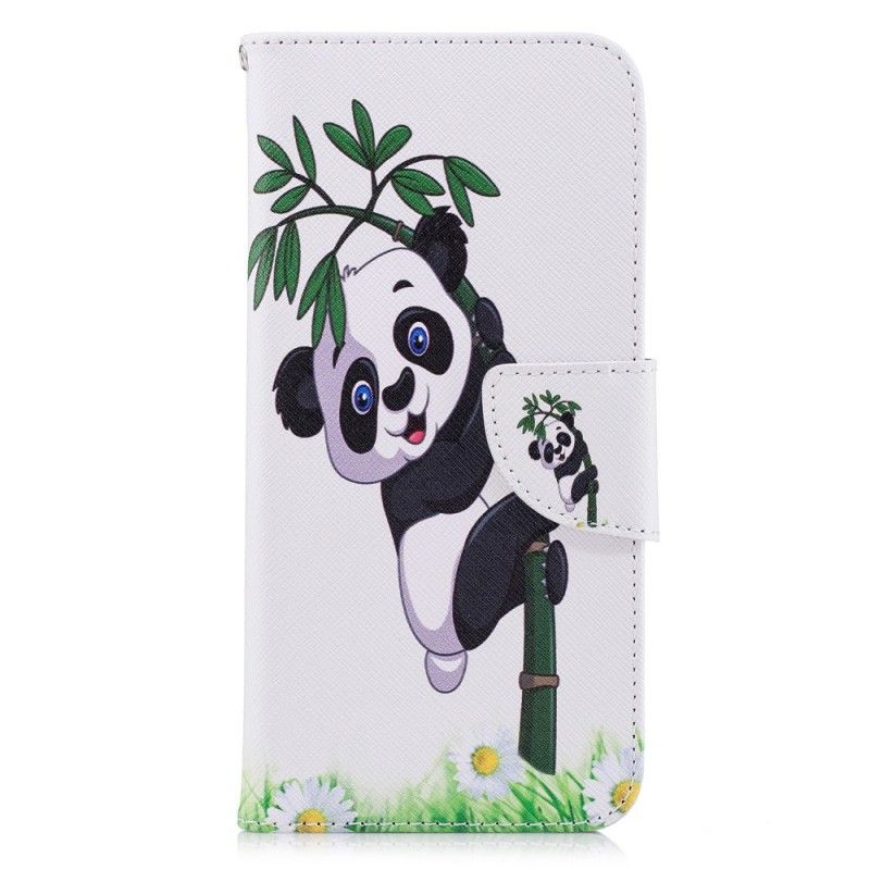 Lærdeksel Folio Deksel Huawei P Smart Panda På Bambus