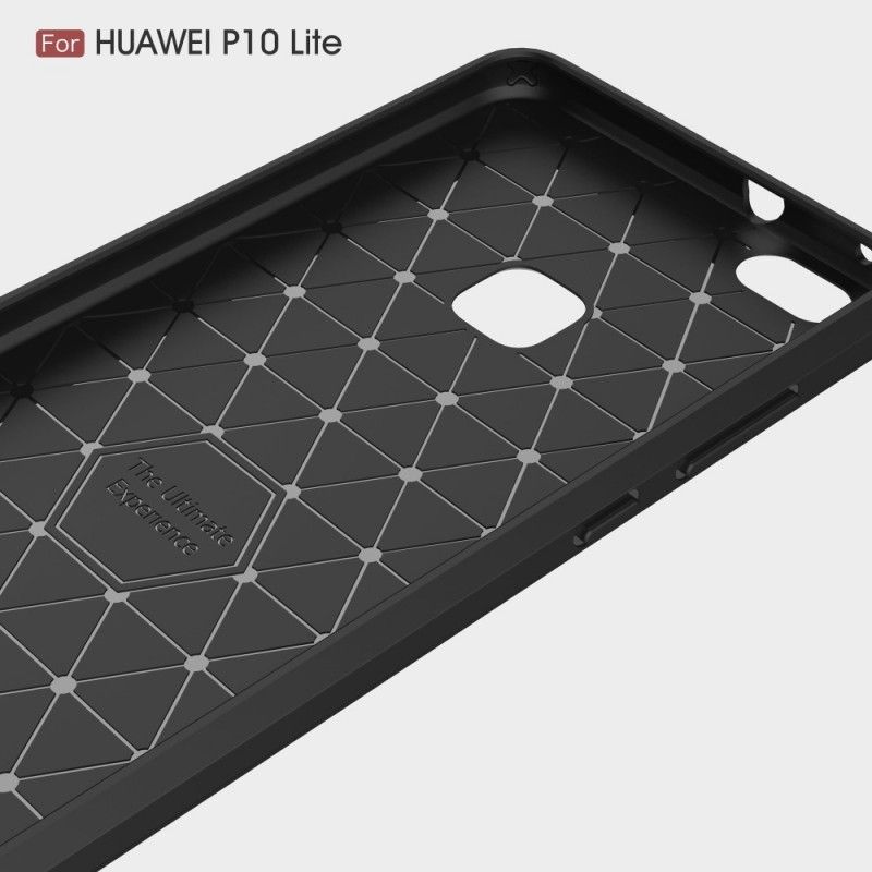 Deksel Huawei P10 Lite Svart Børstet Karbonfiber