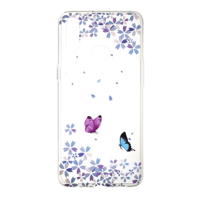 Deksel Samsung Galaxy A10s Gjennomsiktige Sommerfugler Og Blomster