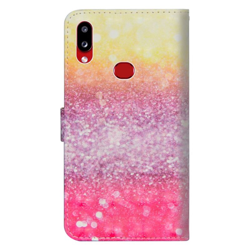 Folio Deksel for Samsung Galaxy A10s Lys Flekk Magenta Glitter