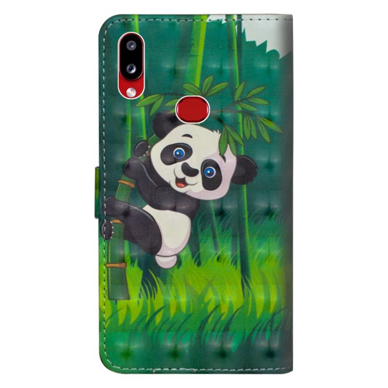 Folio Deksel for Samsung Galaxy A10s Lys Flekkpanda Og Bambus