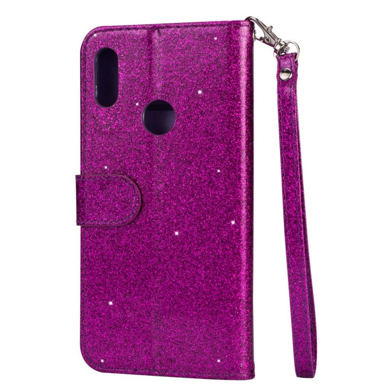 Folio Deksel Samsung Galaxy A10s Svart Glitterpung Med Lan