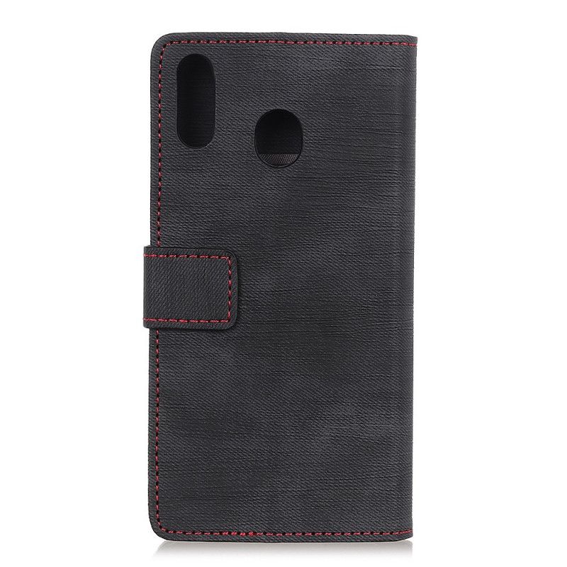 Lærdeksel Folio Deksel Samsung Galaxy A10s Svart Naglet Jeans