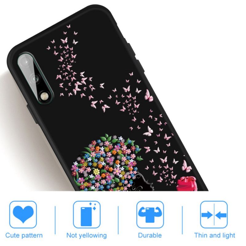 Deksel for Huawei P40 Lite E / Y7p Kvinne Med Et Blomsterhode