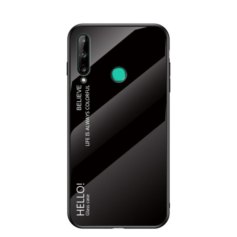 Deksel for Huawei P40 Lite E / Y7p Svart Hei Herdet Glass