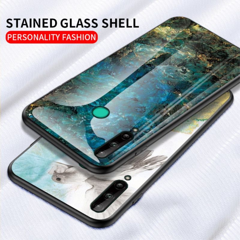 Deksel for Huawei P40 Lite E / Y7p Svart Premumfarger I Herdet Glass