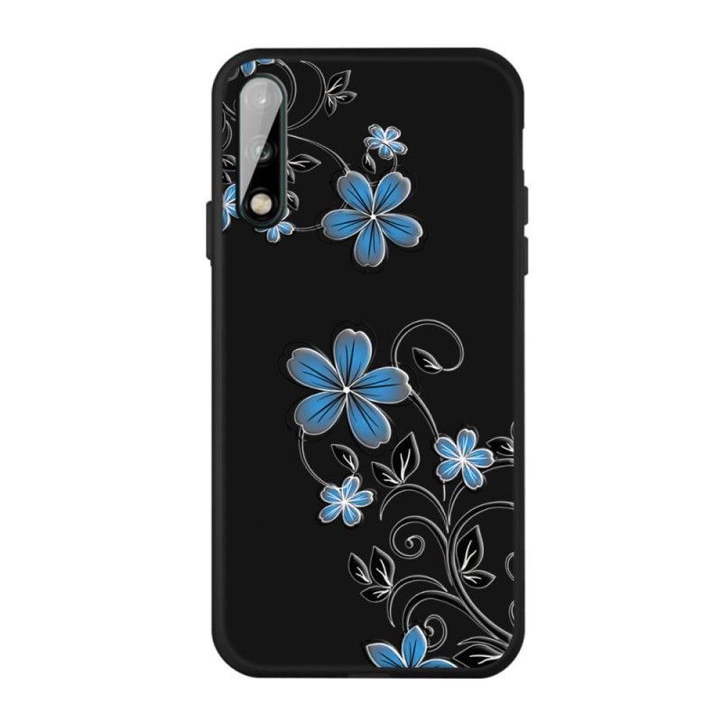 Deksel Huawei P40 Lite E / Y7p Blå Blomster Anti-fall