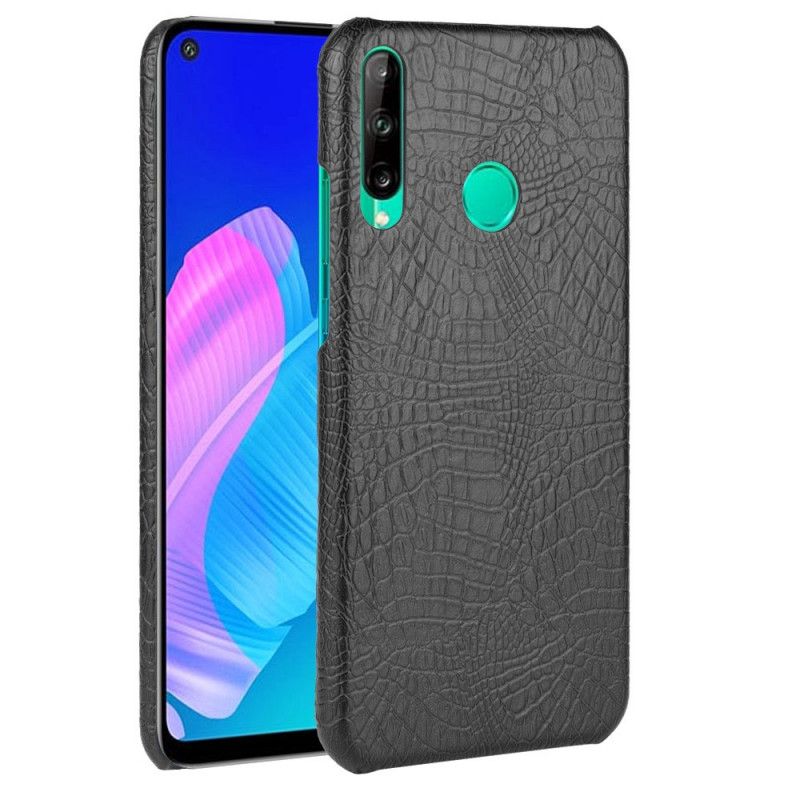 Deksel Huawei P40 Lite E / Y7p Svart Krokodillehudeffekt