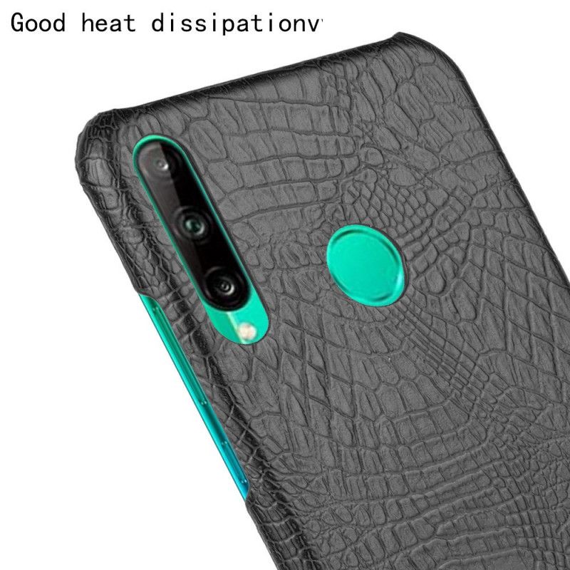 Deksel Huawei P40 Lite E / Y7p Svart Krokodillehudeffekt