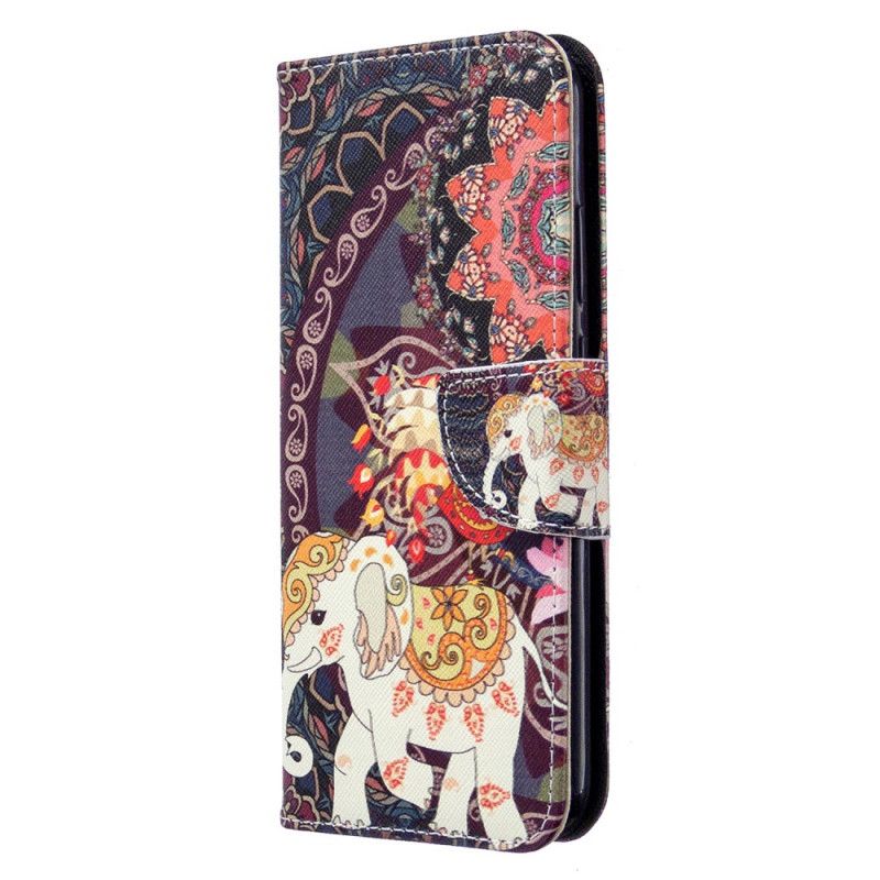 Folio Deksel for Huawei P40 Lite E / Y7p Etnisk Elefantmandala