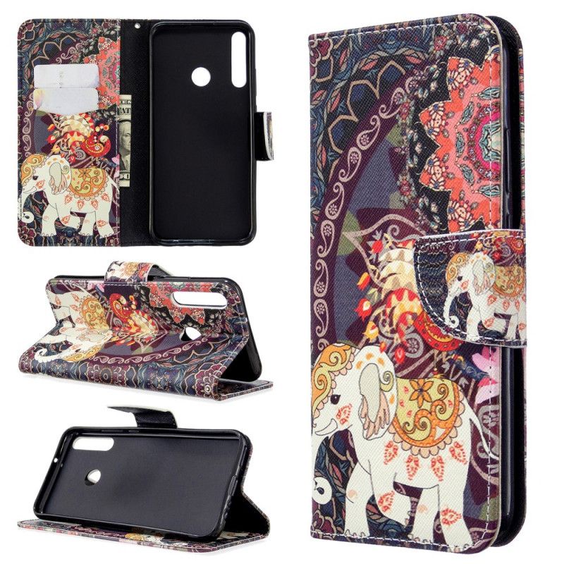 Folio Deksel for Huawei P40 Lite E / Y7p Etnisk Elefantmandala