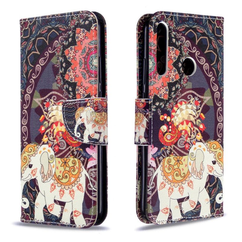 Folio Deksel for Huawei P40 Lite E / Y7p Etnisk Elefantmandala