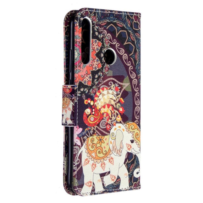 Folio Deksel for Huawei P40 Lite E / Y7p Etnisk Elefantmandala