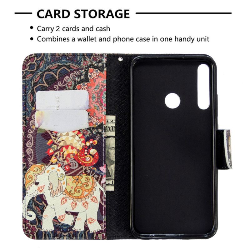 Folio Deksel for Huawei P40 Lite E / Y7p Etnisk Elefantmandala