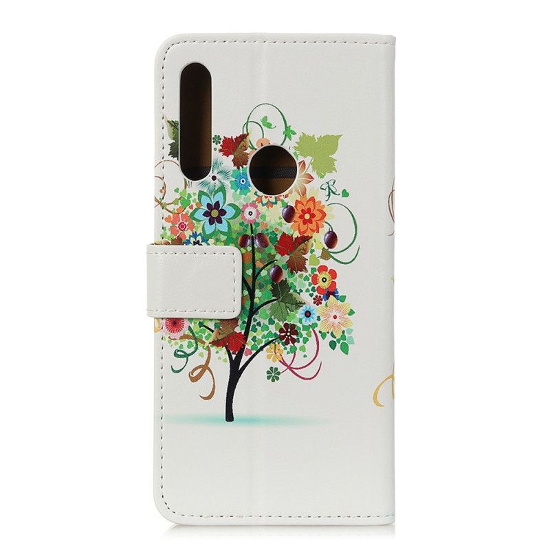 Folio Deksel Huawei P40 Lite E / Y7p Oransje Blomstrende Tre Beskyttelse