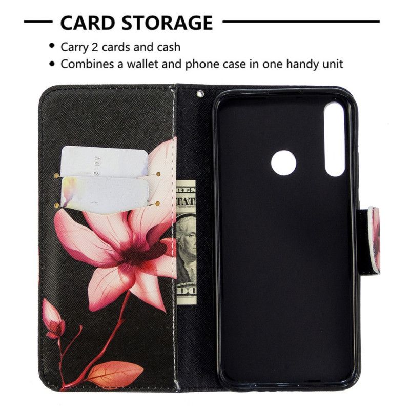 Folio Deksel Huawei P40 Lite E / Y7p Rosa Blomst