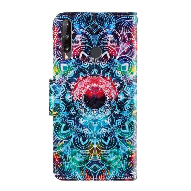 Lærdeksel Folio Deksel Huawei P40 Lite E / Y7p Mobildeksel Prangende Mandala Med Tanga