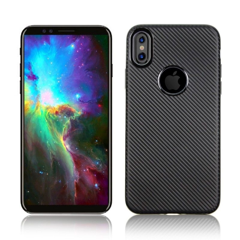 Deksel for iPhone X Svart Karbonfiber