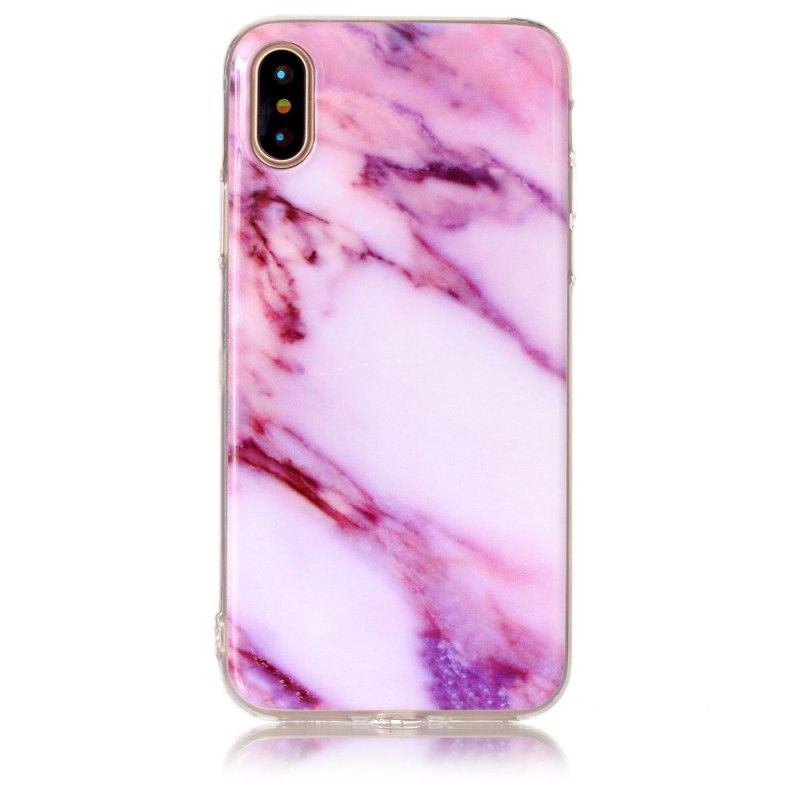 Deksel for iPhone X Svart Marmor