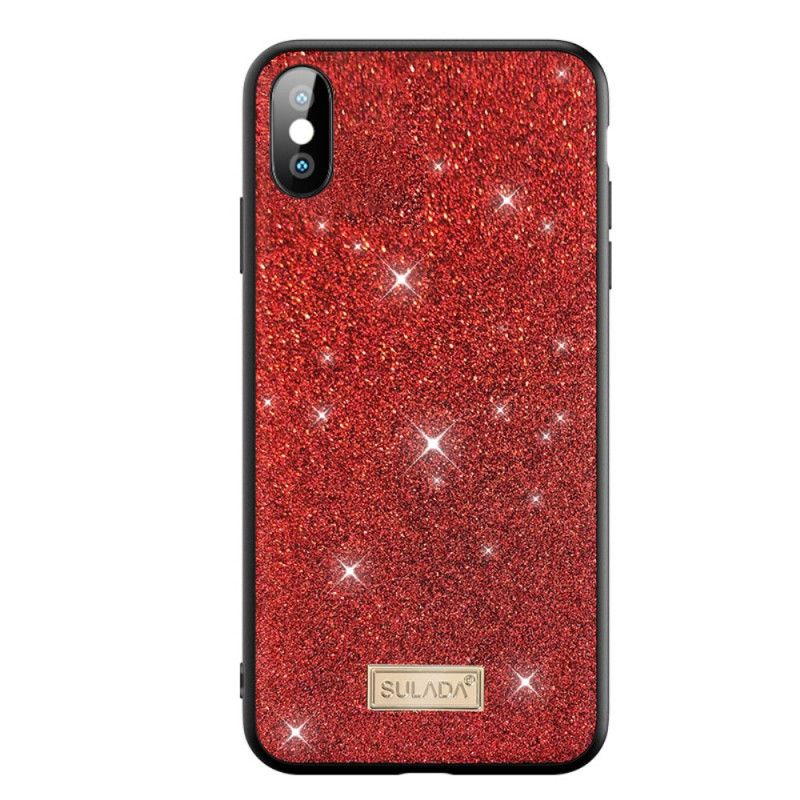 Deksel for iPhone X Svart Sulada Glitter