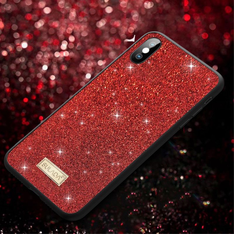 Deksel for iPhone X Svart Sulada Glitter