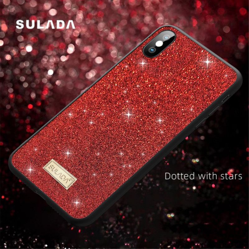 Deksel for iPhone X Svart Sulada Glitter