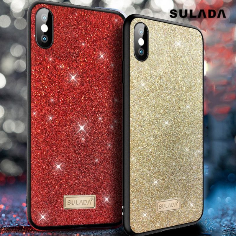 Deksel for iPhone X Svart Sulada Glitter