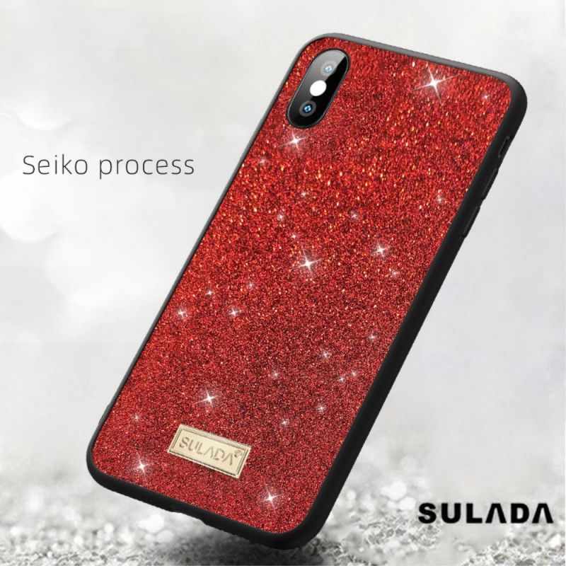 Deksel for iPhone X Svart Sulada Glitter