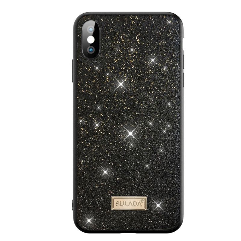 Deksel for iPhone X Svart Sulada Glitter