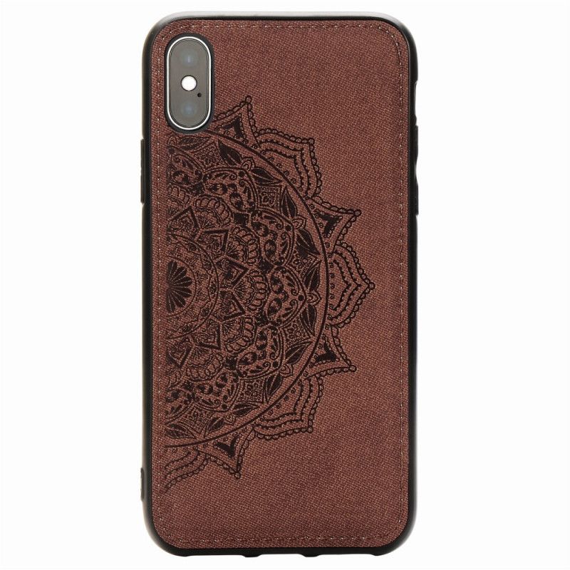 Deksel iPhone X Brun Tekstil Og Mandala Tekstur