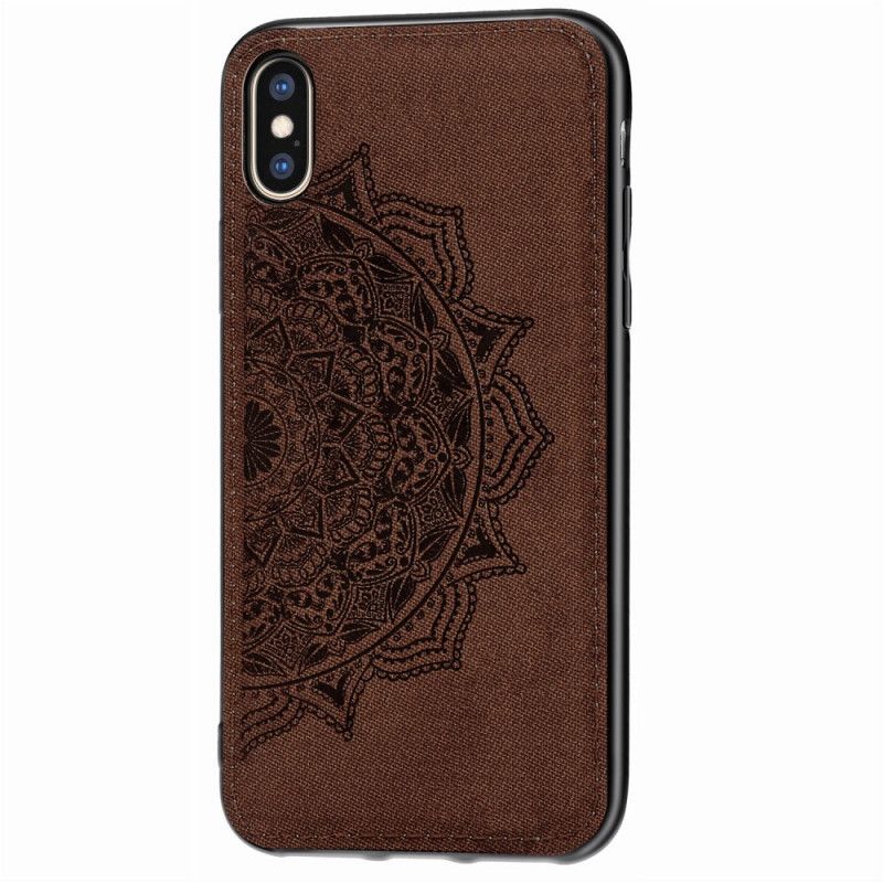 Deksel iPhone X Brun Tekstil Og Mandala Tekstur