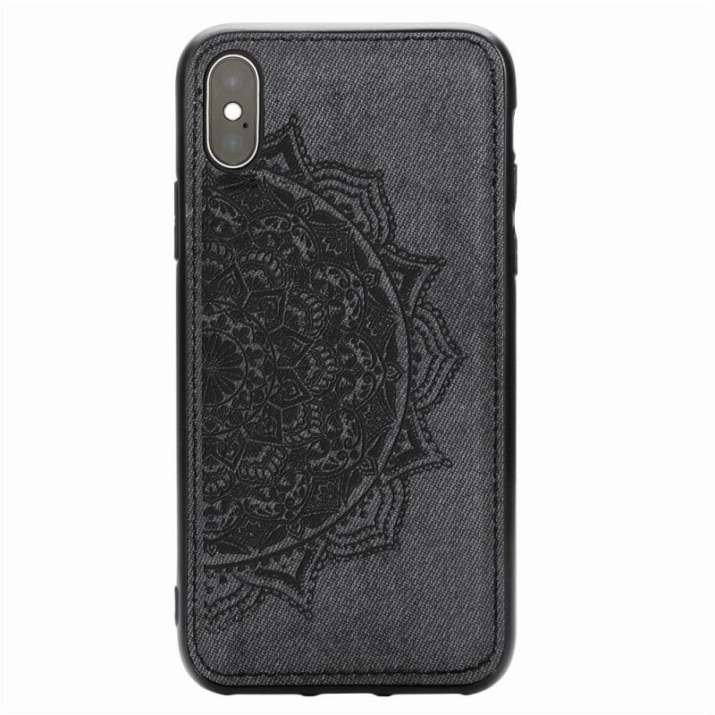 Deksel iPhone X Brun Tekstil Og Mandala Tekstur